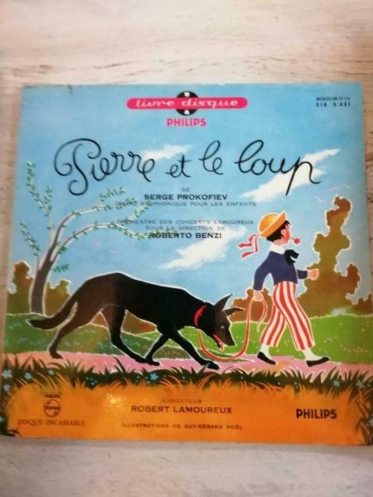 33t serge prokofiev - pierre et le loup - robert Lamoureux, CD & DVD, Enlèvement ou Envoi, Utilisé
