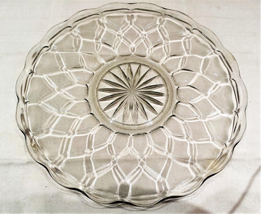 vintage grote glazen schaal bord 29 cm, Antiek en Kunst, Ophalen of Verzenden