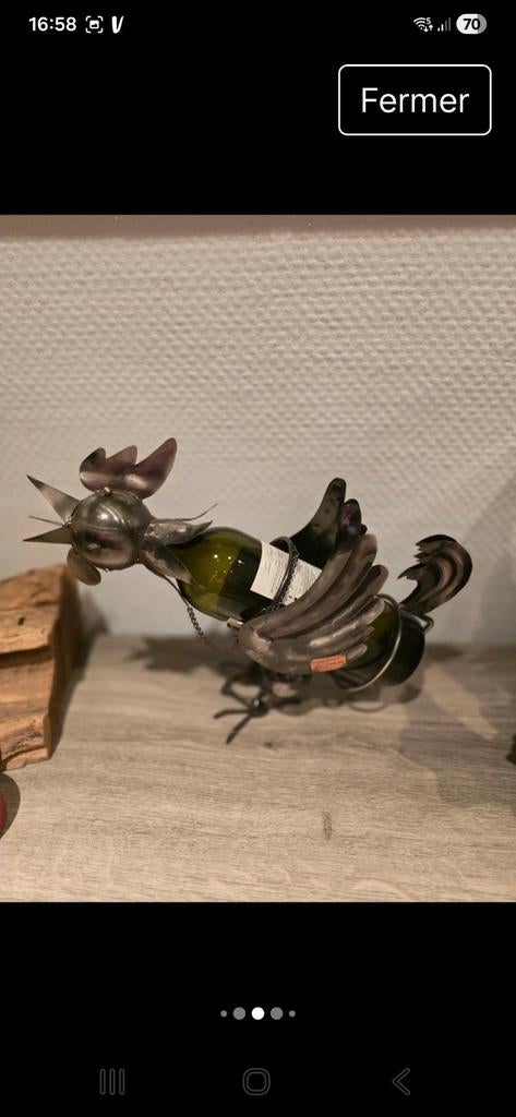 Coq metalo porte bouteille de vin, Enlèvement ou Envoi