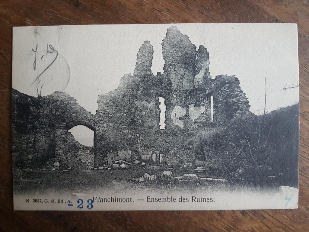 Carte postale Franchimont Ensemble des Ruines, Enlèvement ou Envoi, Avant 1920, Affranchie, Liège