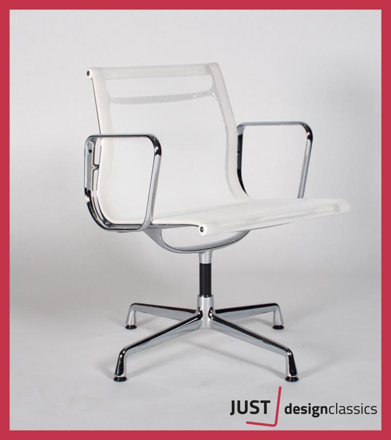 Vitra ea108 Wit Netweave Chroom  (voorraad:18), Ophalen, Zo goed als nieuw, Wit