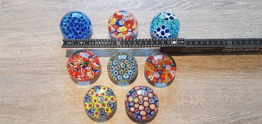 Glasbollen millefiori, Ophalen