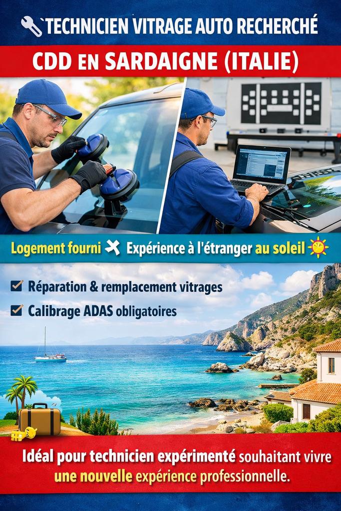 Technicien vitrage auto recherché, Tijdelijk contract