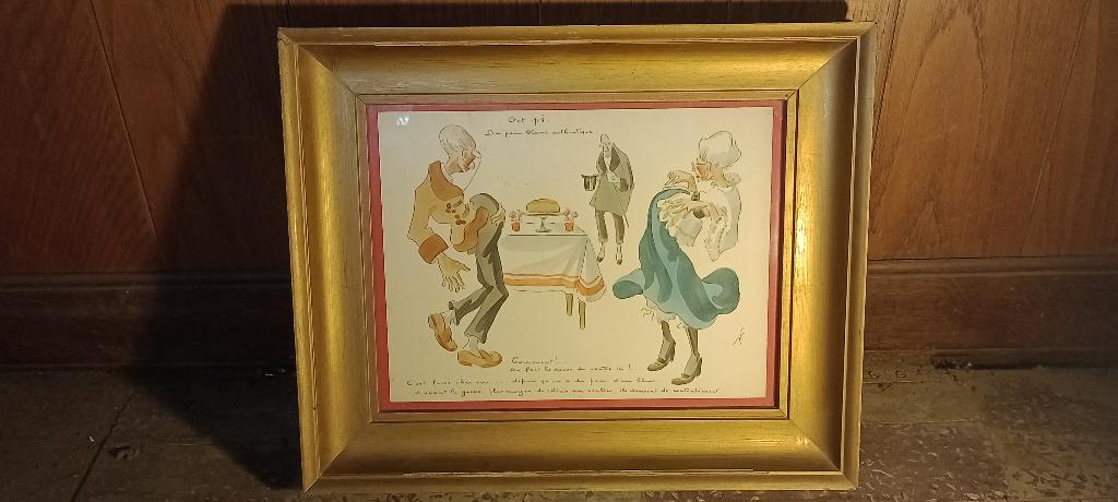 Dessin-Aquarelle signé René De Pauw, 1918, 45x37, n110, Enlèvement ou Envoi