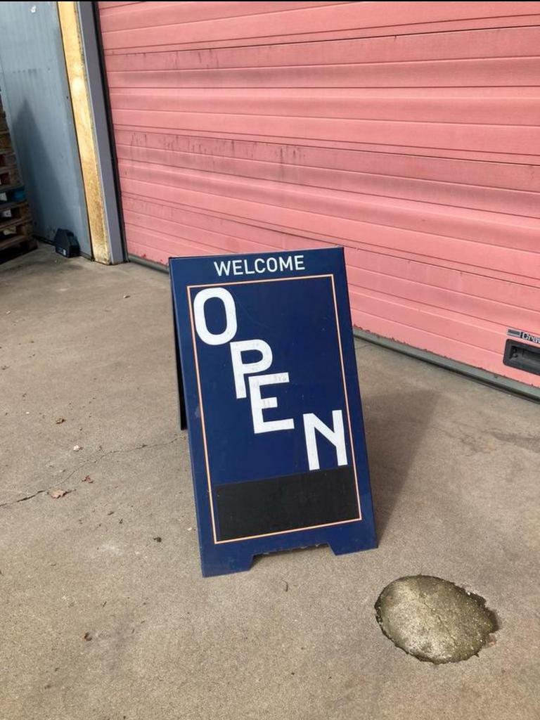 Open bord reclame bord paneel sign winkel open, Ophalen