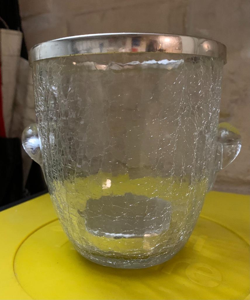 Vintage ijsemmer - gebarsten glas, Ophalen of Verzenden