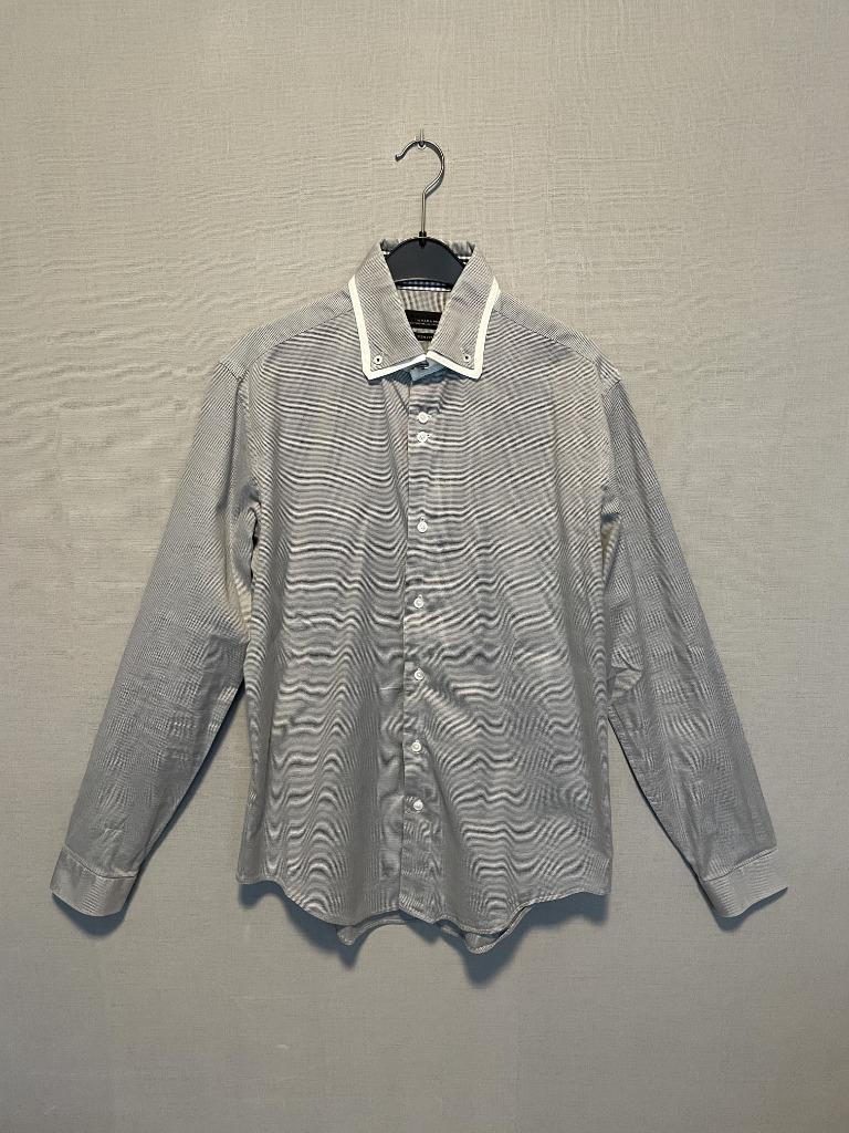 Grijs/wit geruit hemd van Zara (M), Kleding | Heren, Overhemden, Zo goed als nieuw, Halswijdte 39/40 (M), Grijs, Ophalen of Verzenden