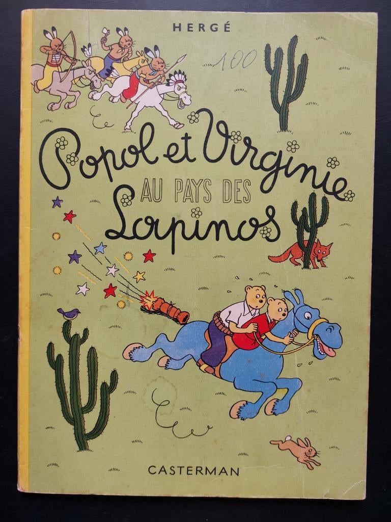 TINTIN HERGÉ popol et Virginie au pays des lapinos1952, Livres, Enlèvement ou Envoi