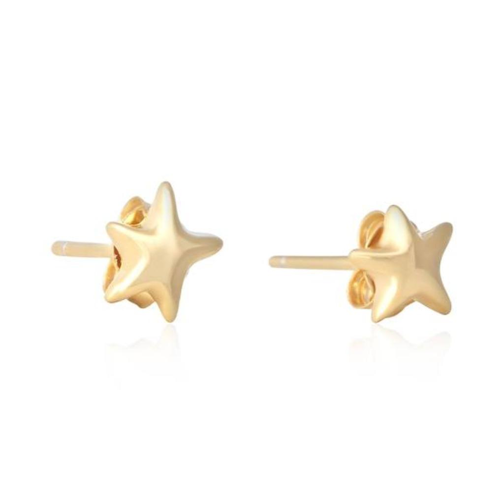 925 Sterling zilveren oorbellen goldplated ster - OPRUIMING!, Bijoux, Sacs & Beauté, Boucles d'oreilles, Enlèvement ou Envoi, Or