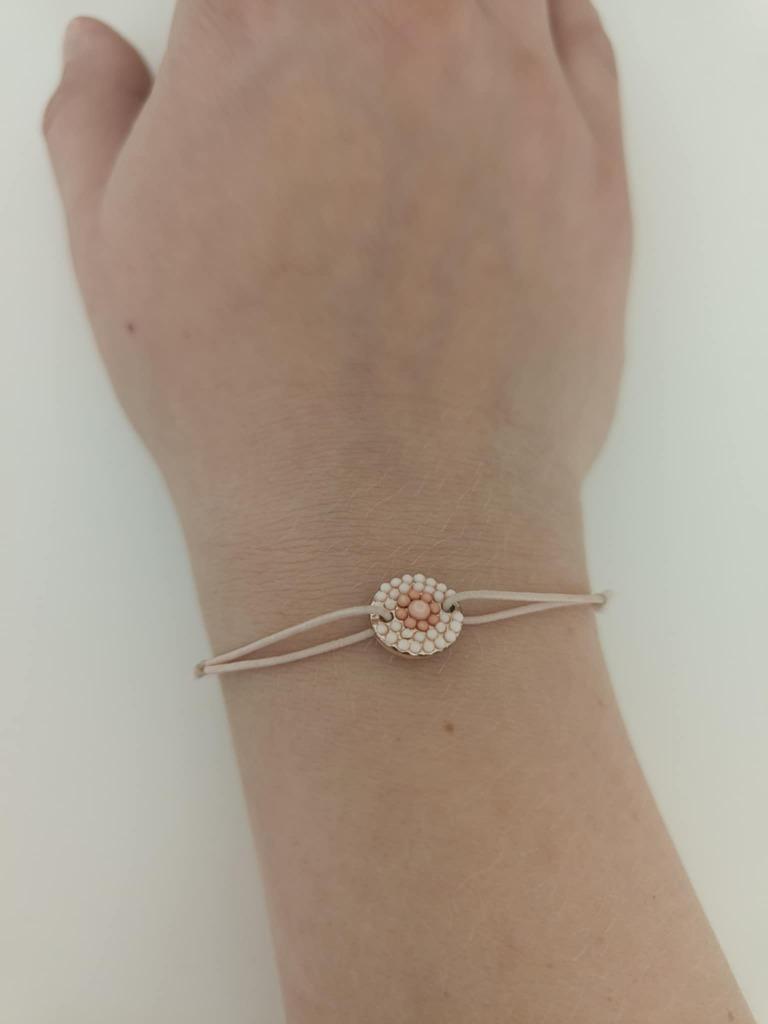 roos armbandje, Bijoux, Sacs & Beauté, Bracelets, Enlèvement ou Envoi, Utilisé, Rose, Synthétique ou Plastique