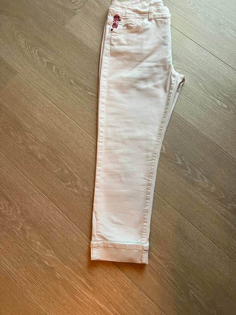 Witte spijkerbroek- 7/8 lengte - maat 40, Ophalen of Verzenden, Zo goed als nieuw