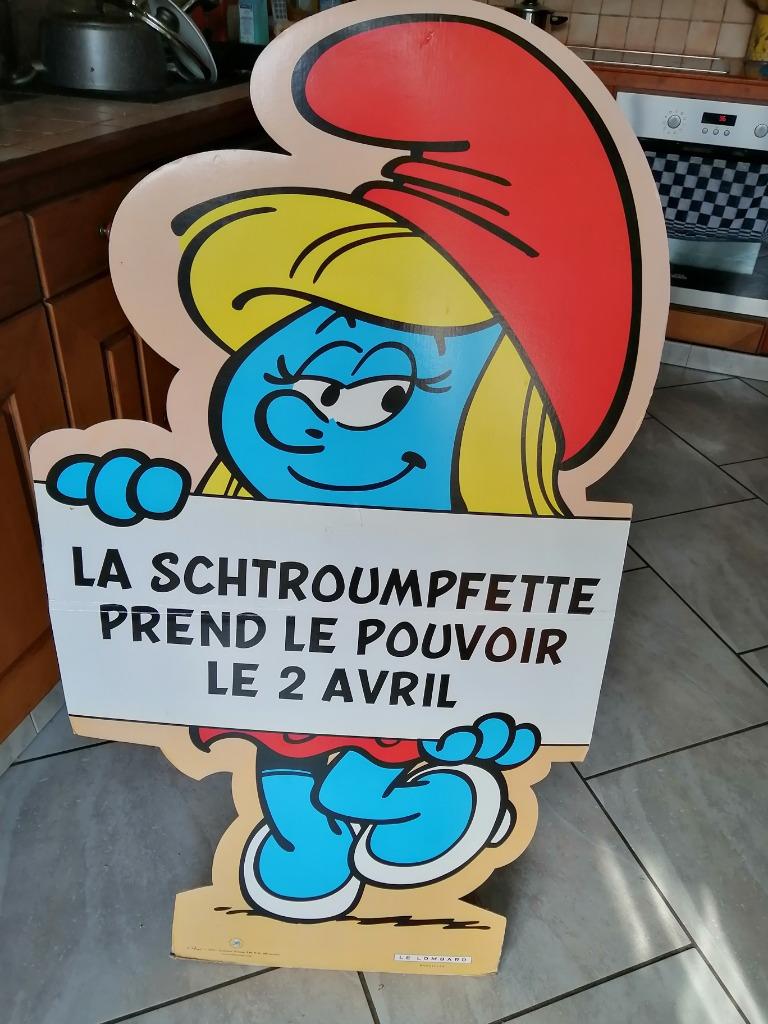 Panneau sur pied "La Schtroumpfette" grande taille, Collections, Enlèvement, Schtroumpfs