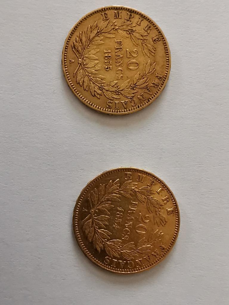 Pièce de 2 pièces en or Napoléon, Enlèvement, France, Monnaie en vrac, Or