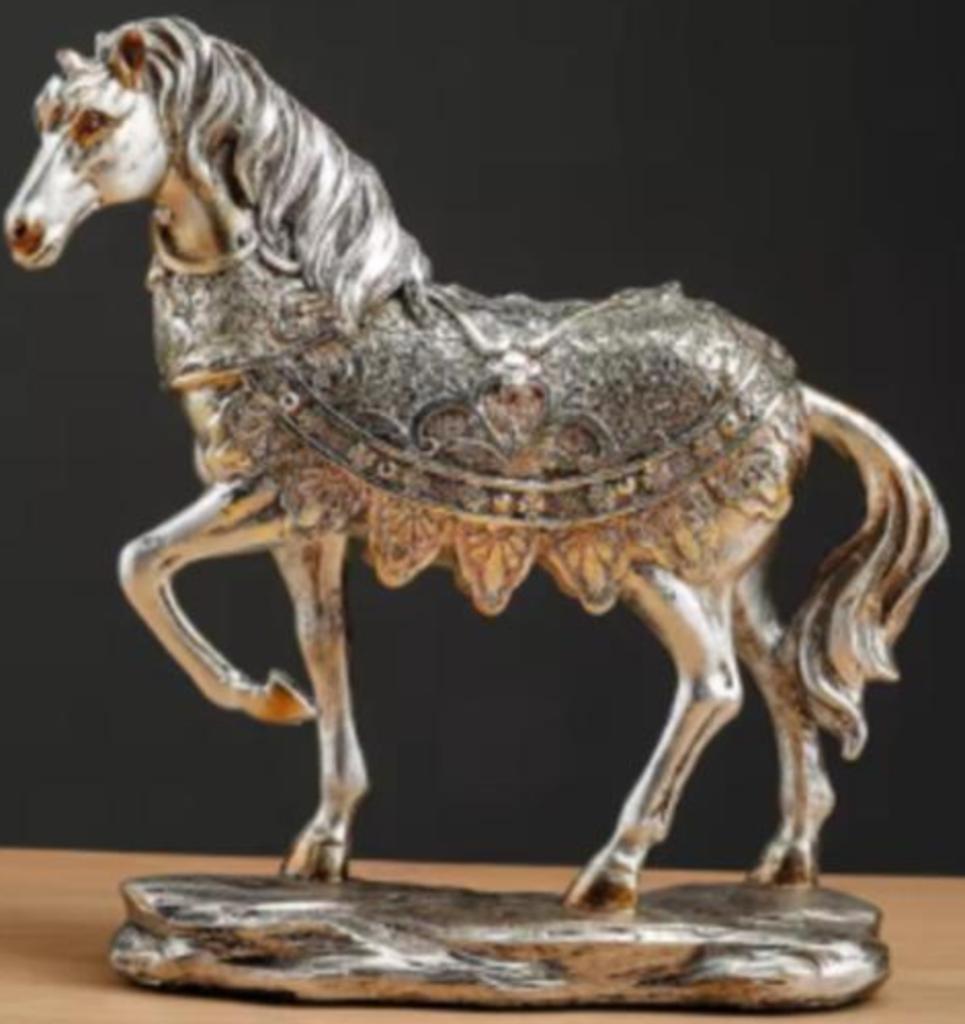 Prachtig beeld Paard zilverkleurig (19cm), Ophalen of Verzenden, Nieuw
