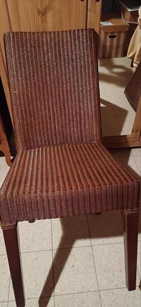Rieten stoelen  / donker bruin, Huis en Inrichting, Stoelen, Ophalen, Zo goed als nieuw, Bruin