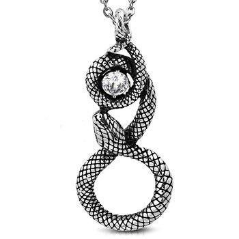 Pendentif motard en acier forme de serpent zircone cubique, Enlèvement ou Envoi, Neuf