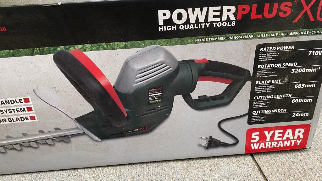 Powerplus POWXQG3020 elektrische heggenschaar 710W, Tuin en Terras, Heggenscharen, Zo goed als nieuw, Elektrisch, Ophalen of Verzenden