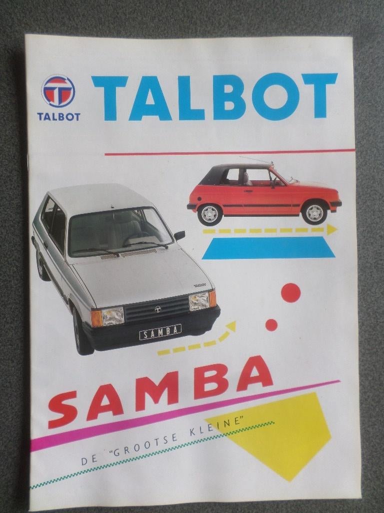 Brochure Talbot Samba et Cabrio 1982, Enlèvement ou Envoi
