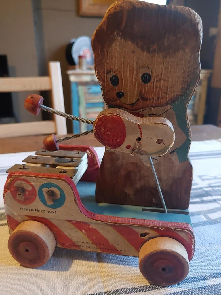 Fisher-Price Vintage jouet ours joue de la musique Anné50, Enlèvement ou Envoi