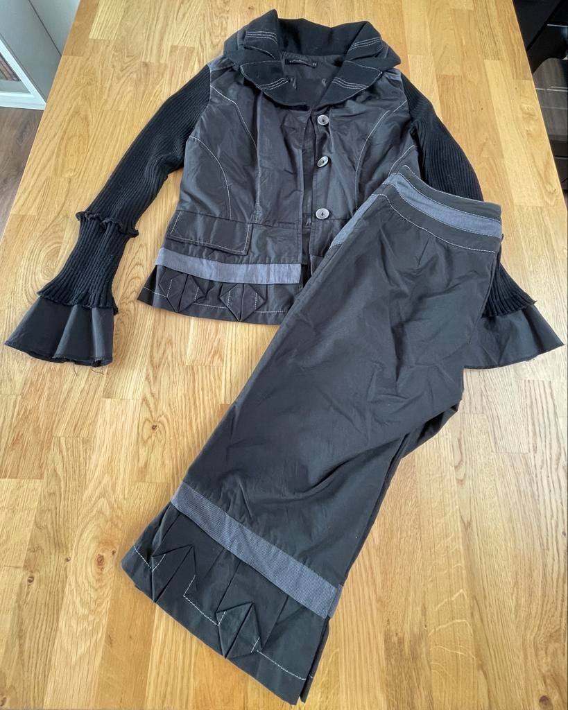 Tailleur-pantalon vintage noir t.36, Areline, Taille 36 (S), Porté, Costume ou Complet