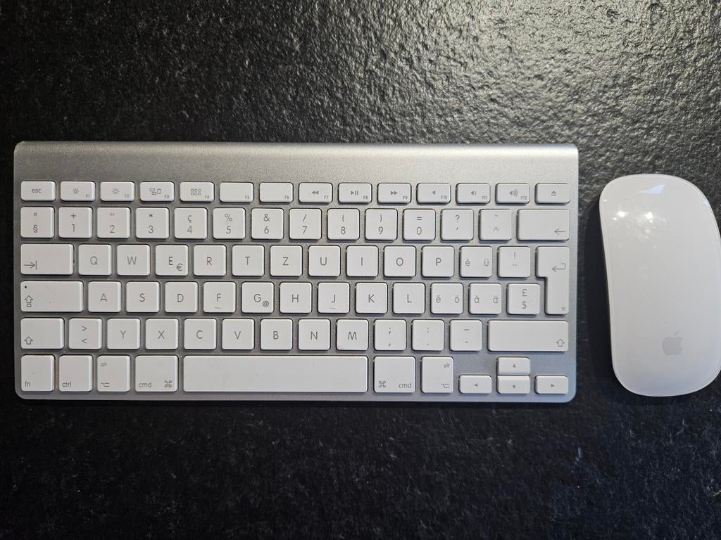 Apple Qwerty en Qwertz draadloos toetsenbord en muis, Enlèvement ou Envoi, Comme neuf, Autres dispositions, Apple