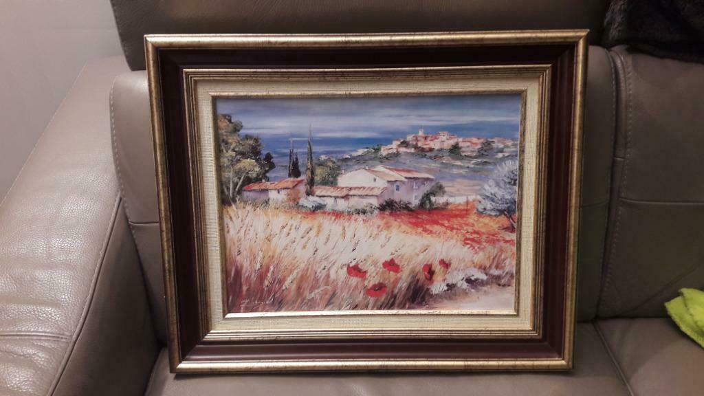 Magnifique cadre avec reproduction toile de Sylvia Zubrycki, Antiquités & Art, Art | Peinture | Classique, Enlèvement ou Envoi