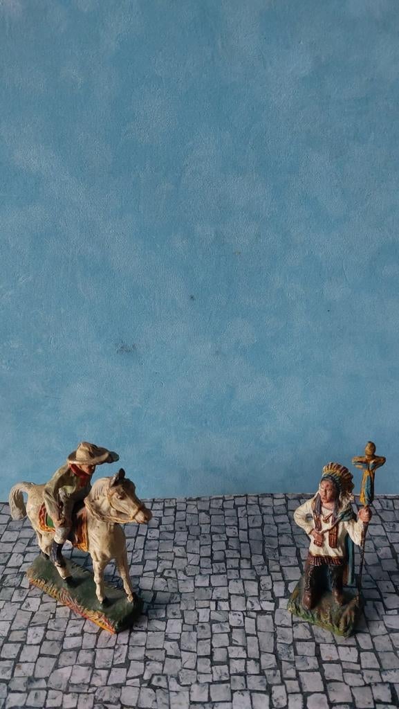 Durso Cowboy met zijn paard en indianenchef, Ophalen of Verzenden, Gebruikt