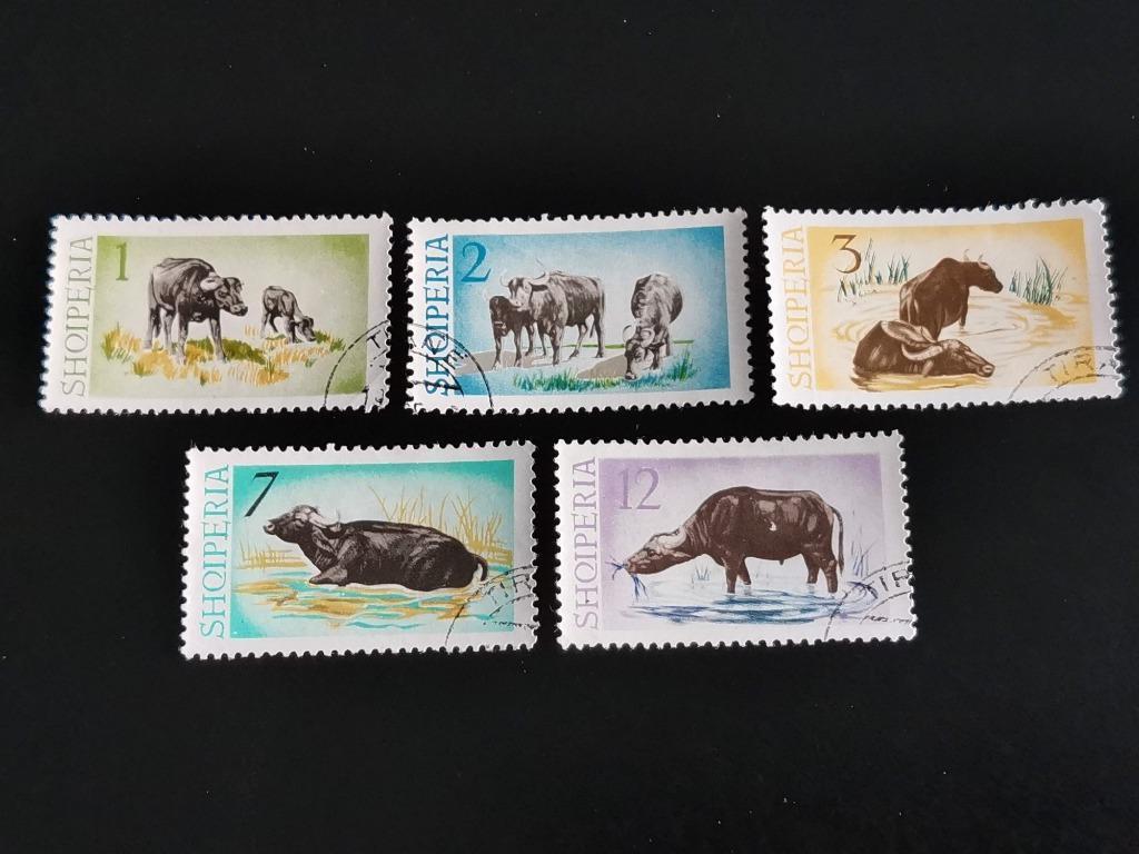 Albanie 1965 - reeks waterbuffel - wilde dieren, Ophalen of Verzenden, Overige landen, Gestempeld