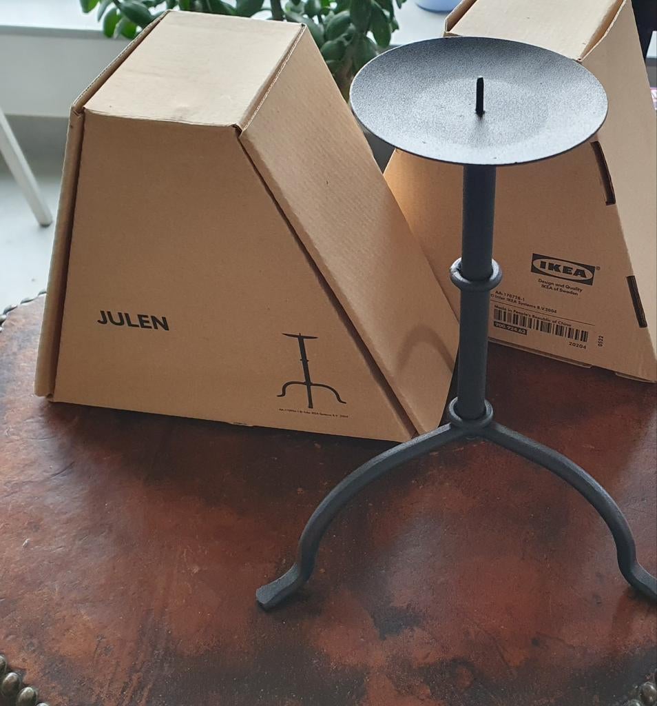 Ikea kandelaar (2) nieuw, Ophalen, Zwart, Zo goed als nieuw, Metaal