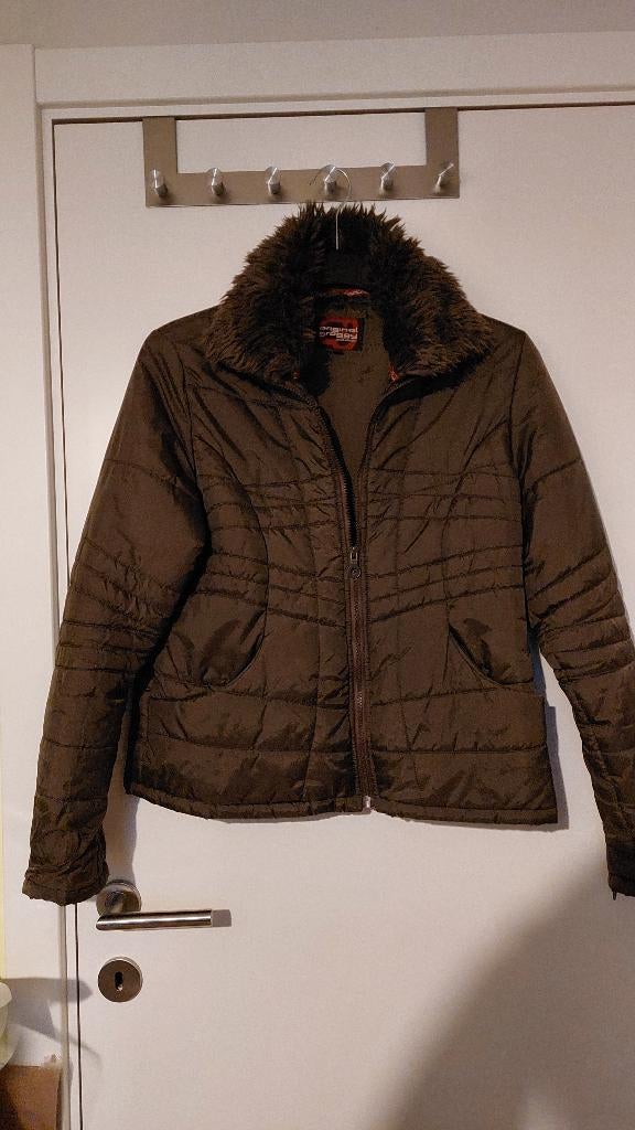 Gewatteerde jas M, Maat 38/40 (M), Bruin, Original groggy, Ophalen of Verzenden