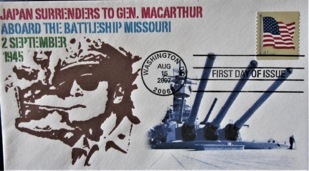 FDC U.S.A.- WO II- SPEC. COVER,JAPAN SURRENDERS TO MACARTHUR, Enlèvement ou Envoi, Affranchi, Autres thèmes