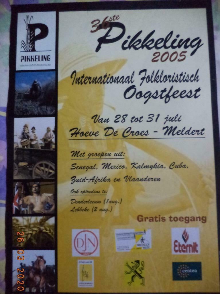Affiche: Meldert: 36ste Pikkeling. Van 28 tot 31 juli 2005., Divers, Drapeaux & Banderoles, Comme neuf, Enlèvement ou Envoi
