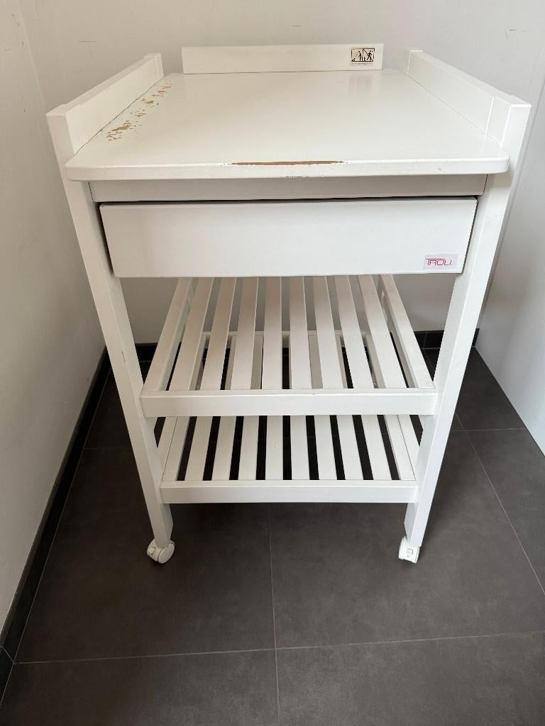 Luiertafel Troll, wit met lade (met schade), Ophalen, Gebruikt, Overige typen, Overige merken