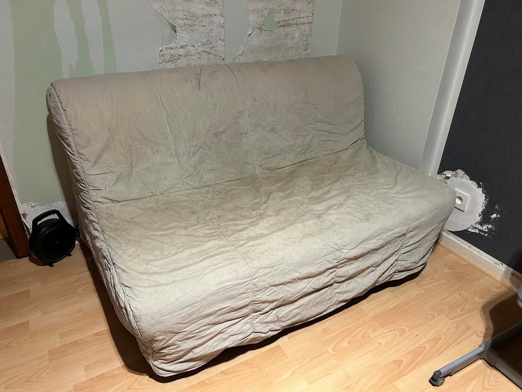 Slaapzetel IKEA tweepersoons, Beige, Enlèvement, Utilisé, 120 cm