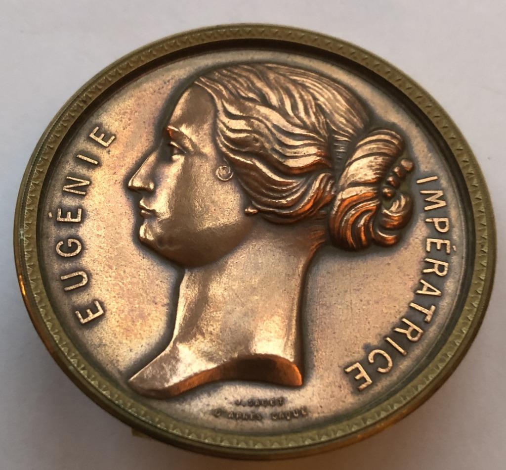 Erepenning aan keizerin Eugénie van Frankrijk, (1853-1870), Postzegels en Munten, Penningen en Medailles, Verzenden, Brons