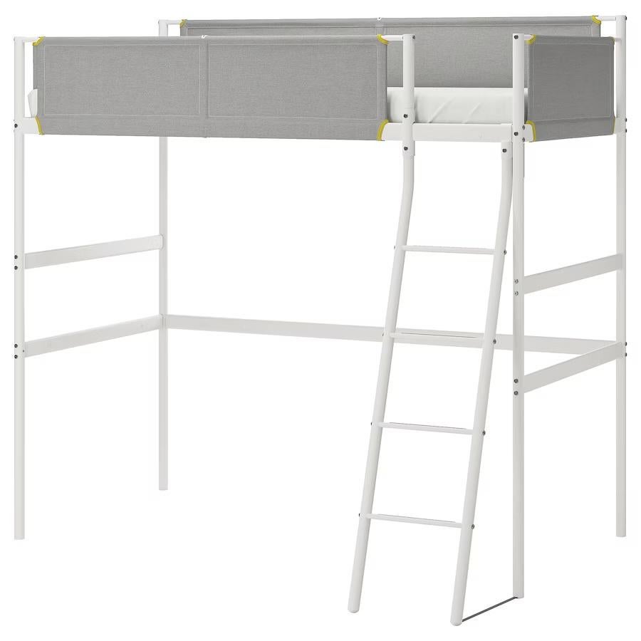 Hoogslaper + matras 90x200cm (IKEA Vitval), Enlèvement, Comme neuf, Lit mezzanine