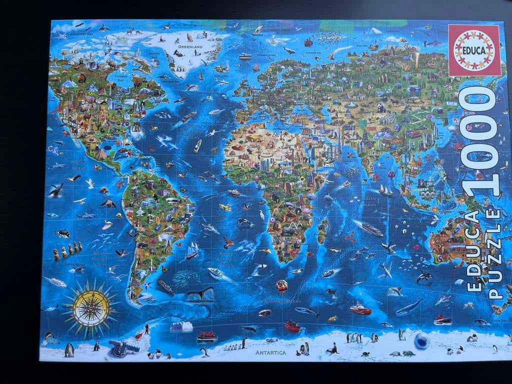 Puzzel 2000 stuks: Wereldkaart, Ophalen