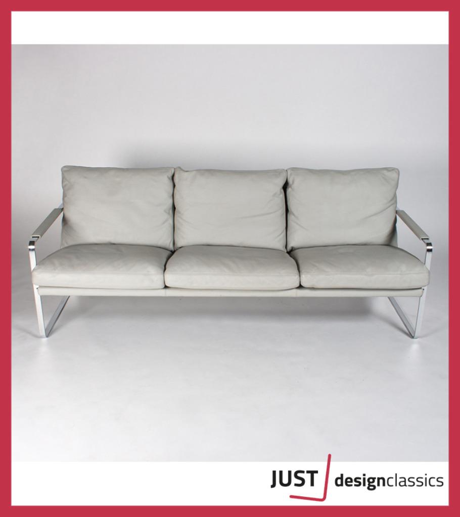 Walter Knoll Fabricius 71030 Grijs leder 3 Zits, Ophalen, Zo goed als nieuw