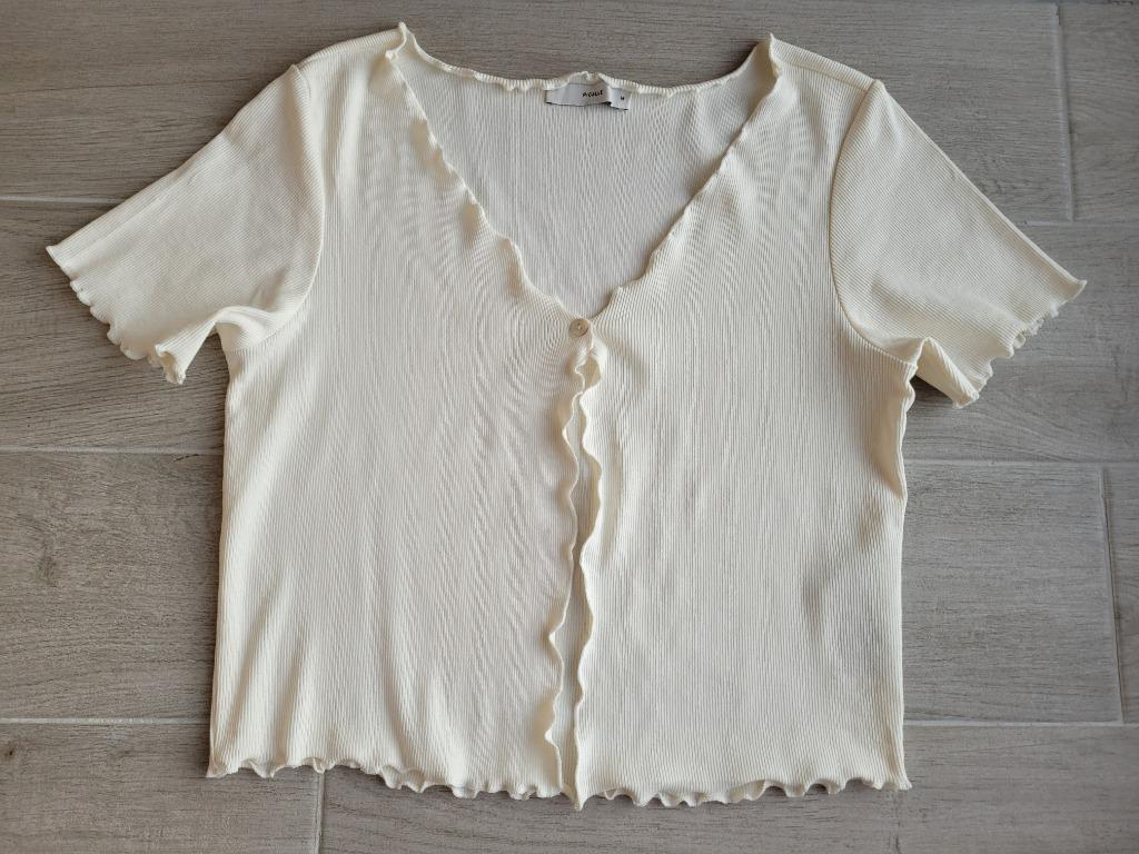 Ecru bloesje / gilet - Pigalle (Only) - maat M(ong. 170-176), Meisje, Overhemd of Blouse, Ophalen of Verzenden, Zo goed als nieuw