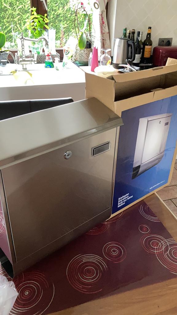 Rvs brievenbus met  krantenvak, Neuf, Inox, Encastré, Enlèvement