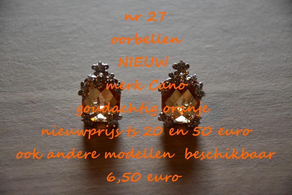 27. Juweel : oorbellen , NIEUW , verzending inbegrepen, Overige materialen, Verzenden, Nieuw, Oranje