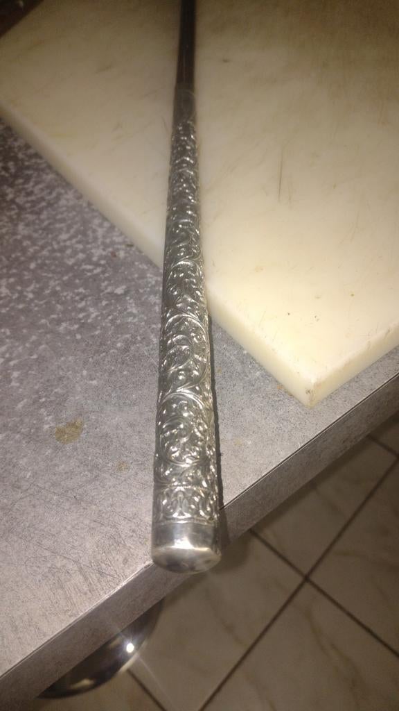 Oude wandelstok met zilveren pommel, Antiek en Kunst