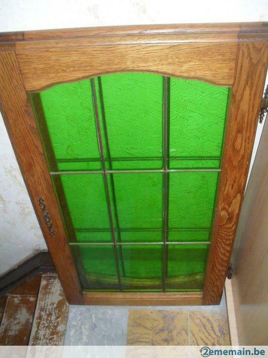 Porte en bois vitrée de meuble de réemploi, Huis en Inrichting, Kasten | Overige, Gebruikt