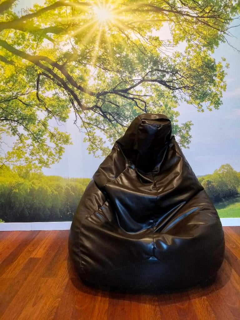 Pouf en simili cuir brun, Maison & Meubles, 100 à 125 cm, Enlèvement ou Envoi, Comme neuf, 75 à 100 cm