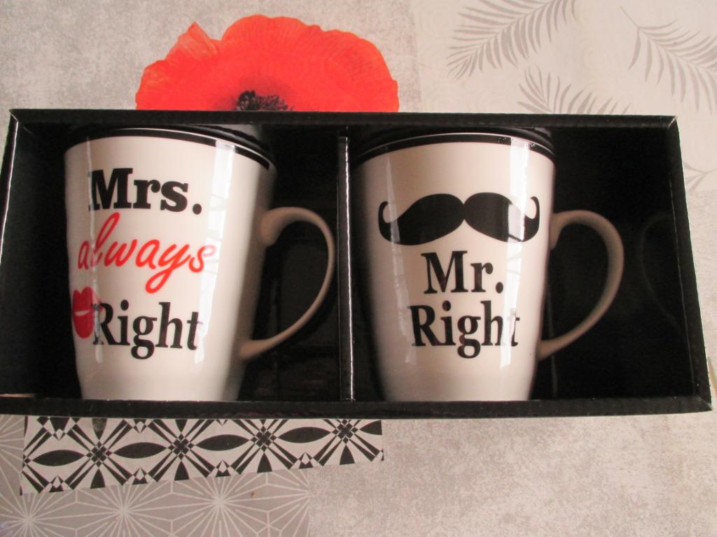 koffie tassen mr en mrs, Huis en Inrichting, Keramiek, Ophalen of Verzenden, Zo goed als nieuw, Overige stijlen