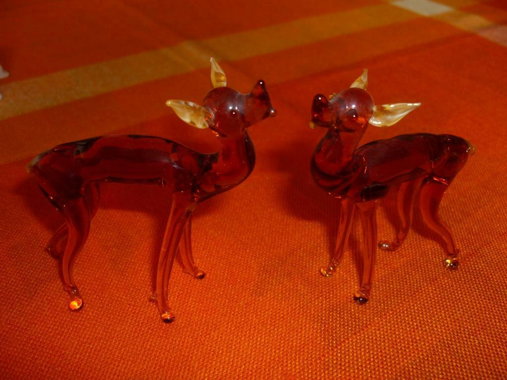 2 glazen hertjes - bambi's, Ophalen