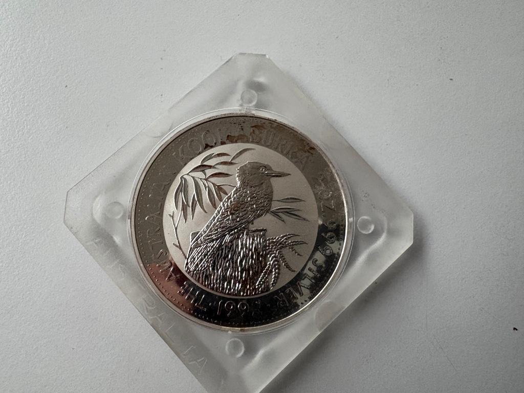 Zilveren 2 ounce munt Kookaburra 1992, Ophalen of Verzenden, Zilver