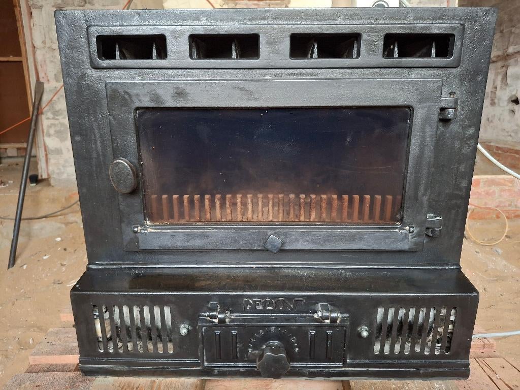 Houtkachel gietijzer inbouw., Huis en Inrichting, Kachels, Gebruikt, Inbouw, Houtkachel, Hout, Ophalen