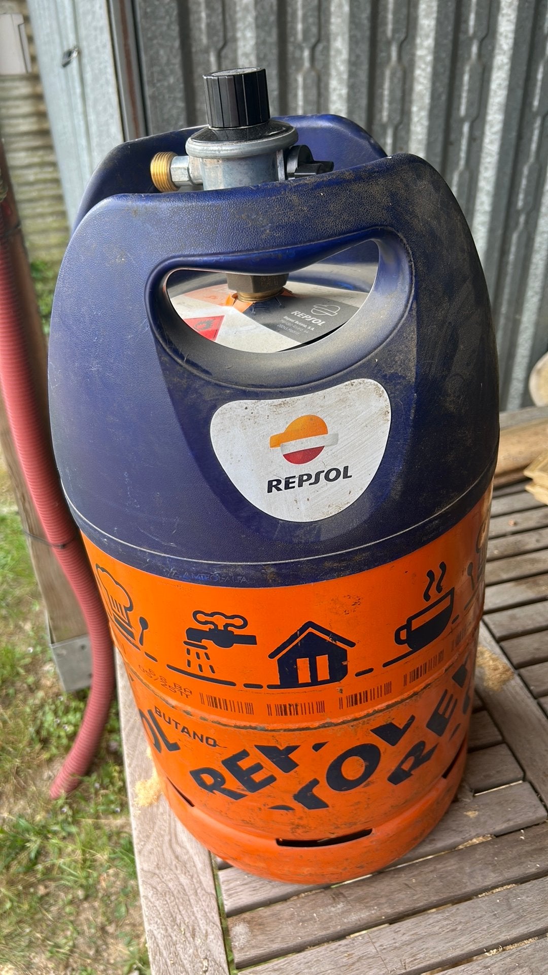 Spaanse gas fles, Ophalen, Gebruikt