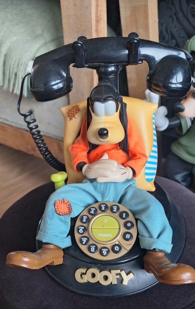 Vintage Disney Goofy telefoon uit de jaren '90, Verzamelen, Ophalen, Overige figuren, Gebruikt, Overige typen